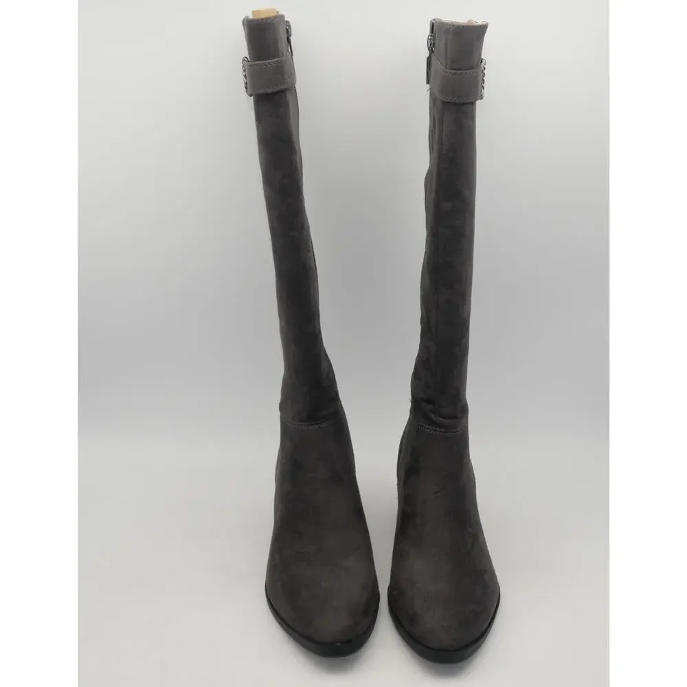 NEW Lifestride Daring Women's 8 Knee High Boots Gray Suede Square Heel - Picture 5 of 9